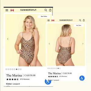 NWT Summersalt Long Torso Marina in Leopard